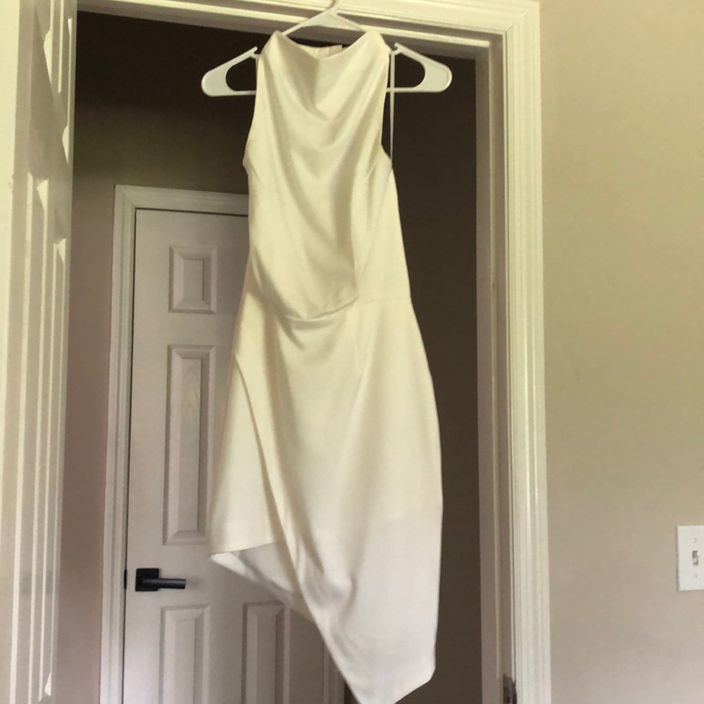 White high neck dress